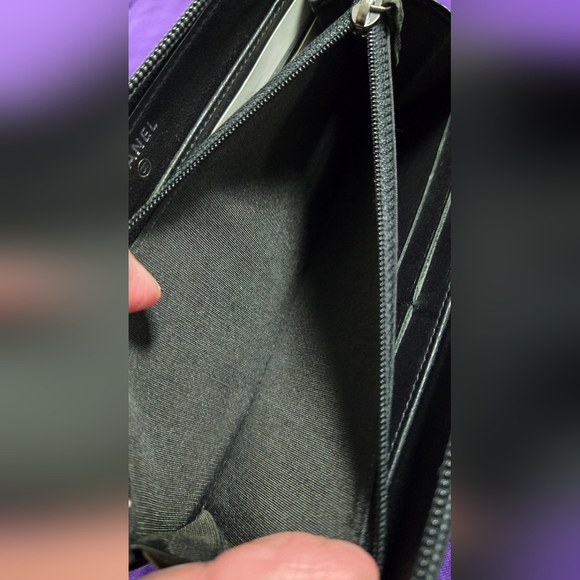 CHANEL Boy Black Quilted Lambskin Zip-around Wallet - Picture 11 of 14